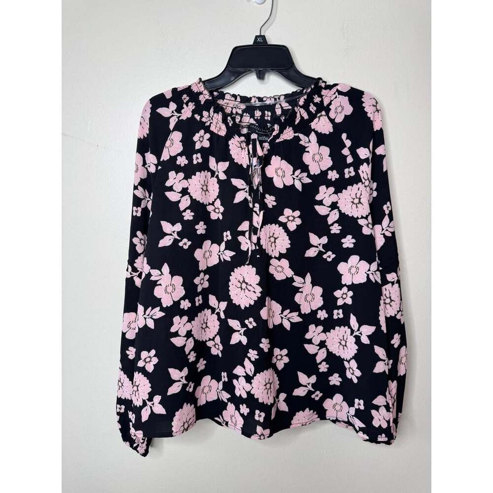 Sanctuary Women's Black and Pink Blouse